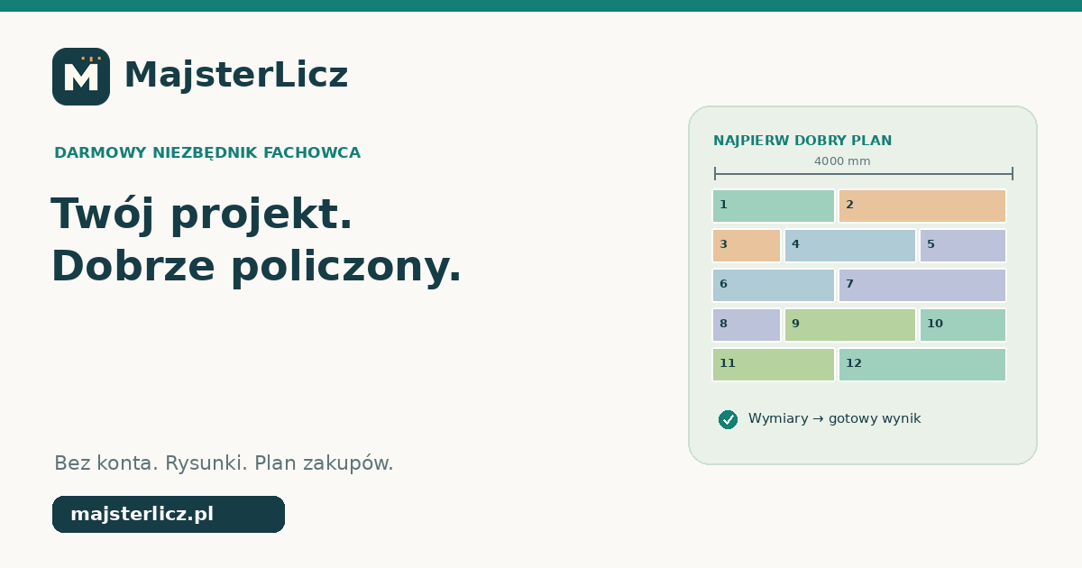 Darmowe kalkulatory budowlane i rozkrój online